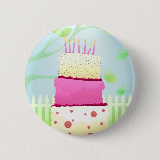 Badge Rond 5 Cm Goupilles de gâteau d'anniversaire (Devant)