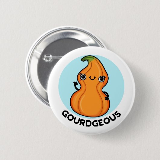 Badge Rond 5 Cm Gourd geous Funny Gourd Veggie Pun (Devant & derrière)