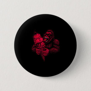Badge Rond 5 Cm Gourmand de glace Bigfoot été rétro drôle cryptide