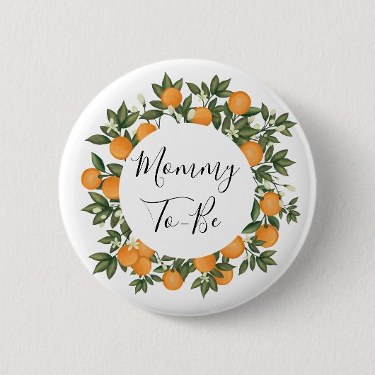 Badge Rond 5 Cm Gourmande Citrus Botanique Orange Tangerine (Devant)