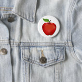 Badge Rond 5 Cm Goûts Comme Automne Rouge délicieux Pomme (En situation)