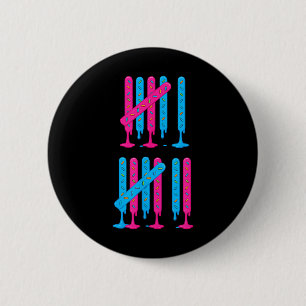 Badge Rond 5 Cm Goutte de glace Tally Marks 67 Mème Compter 6 7 Br