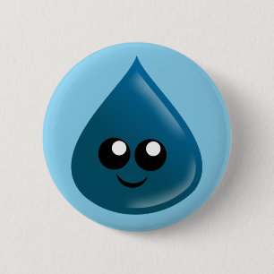 Badge Rond 5 Cm Goutte de pluie, goutte d'eau, larme