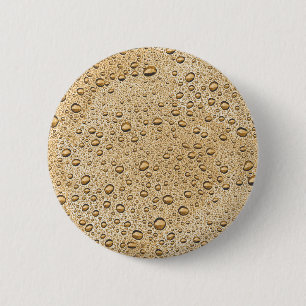 Badge Rond 5 Cm gouttelettes d'eau d'or