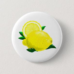 Badge Rond 5 Cm Gouttes de citron