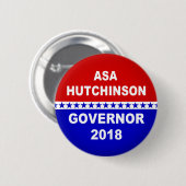 Badge Rond 5 Cm Gouverneur 2018 d'asa Hutchinson Arkansas (Devant & derrière)
