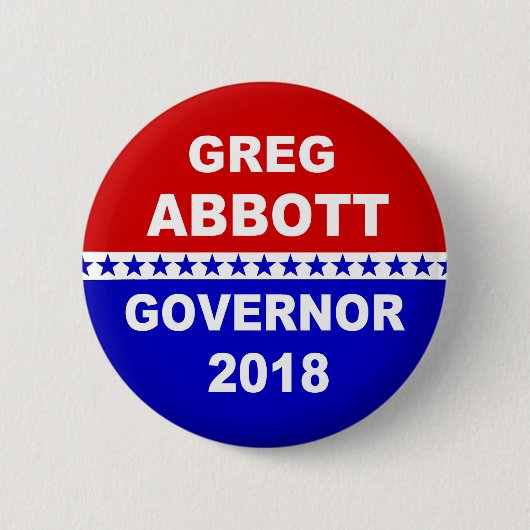Badge Rond 5 Cm Gouverneur 2018 de Greg Abbott le Texas (Devant)