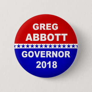 Badge Rond 5 Cm Gouverneur 2018 de Greg Abbott le Texas