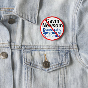 Badge Rond 5 Cm Gouverneur démocrate Gavin Newsom CA