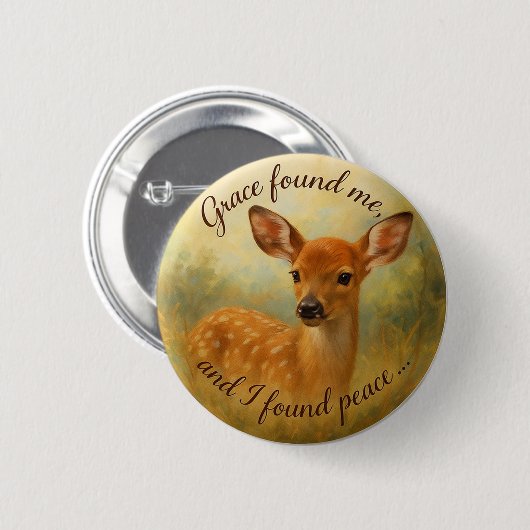 Badge Rond 5 Cm “Grace Found Me - Button Design 1 (Devant & derrière)