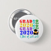 Badge Rond 5 Cm Grad Class of 2020 (Devant & derrière)