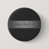 Badge Rond 5 Cm Gradient gris foncé moderne Nom ou raison sociale (Devant)