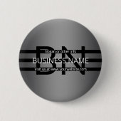 Badge Rond 5 Cm Gradient gris moderne et bandes noires horizontale (Devant)