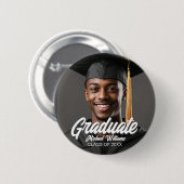 Badge Rond 5 Cm Graduate Photo Name Year Graduation Parent (Devant & derrière)