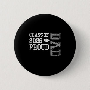 Badge Rond 5 Cm Graduation Cl De 2026 Fier Papa Diplômé Senior Fa