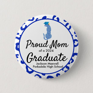 Badge Rond 5 Cm Graduation Fier Maman édition bleue