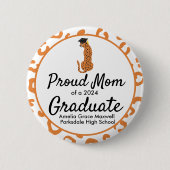 Badge Rond 5 Cm Graduation Fier Maman Empreinte de léopard (Devant)