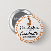 Badge Rond 5 Cm Graduation Fier Maman Empreinte de léopard (Devant & derrière)