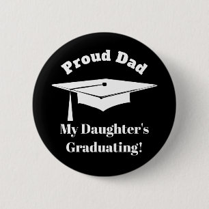 Badge Rond 5 Cm Graduation Fière Parent Papa Graduation Cap Tassel