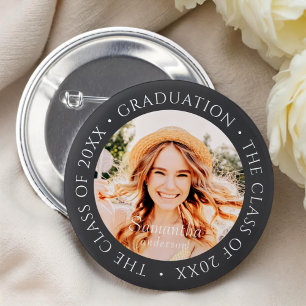 Badge Rond 5 Cm Graduation La classe de 20XX moderne photo simple