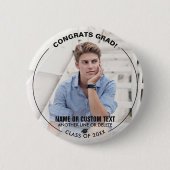 Badge Rond 5 Cm Graduation Photo Félicats Grad Class 20XX Custom (Devant)