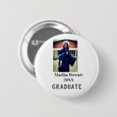 Badge Rond 5 Cm Graduation photo name year class university simple (Devant & derrière)