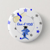 Badge Rond 5 Cm Graduation Shark party classe de bouton (Devant)