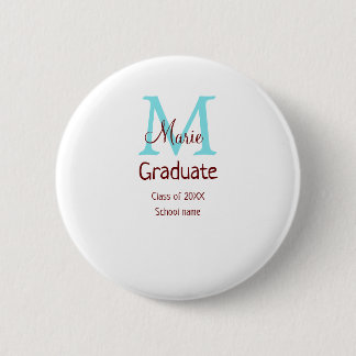 Badge Rond 5 Cm Gradué ajouter nom monogramme vert rose simple min