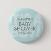 Badge Rond 5 Cm Graffiti Baby shower Bleu C'Est Un Bouton Fille (Devant)