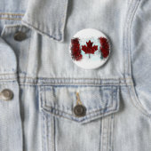 Badge Rond 5 Cm Graffiti canadien de drapeau (En situation)