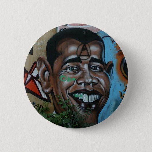 Badge Rond 5 Cm Graffiti d'Obama (Devant)
