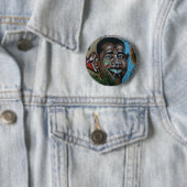 Badge Rond 5 Cm Graffiti d'Obama (En situation)