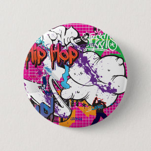 Badge Rond 5 Cm Graffiti Hip Hop