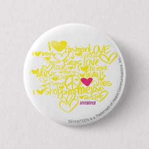 Badge Rond 5 Cm Graffiti magenta/jaune