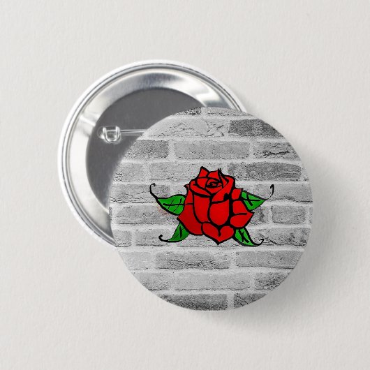 Badge Rond 5 Cm Graffiti rose (Devant & derrière)