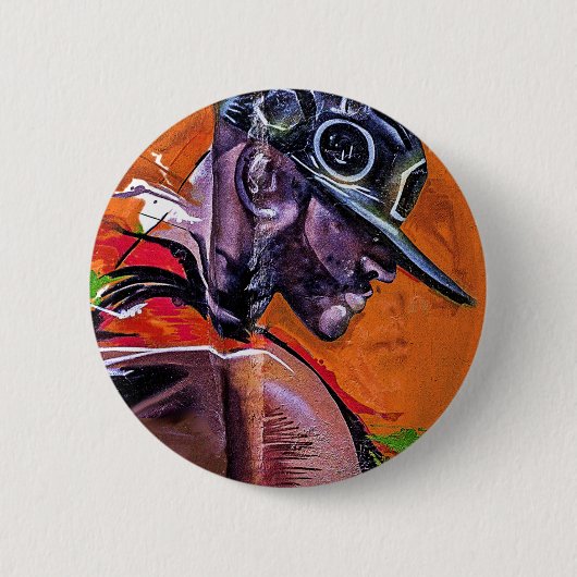 Badge Rond 5 Cm Graffiti Style Skateboarder Guy (Devant)