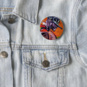 Badge Rond 5 Cm Graffiti Style Skateboarder Guy (En situation)