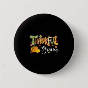 Badge Rond 5 Cm Grammes de reconnaissance Citrouille Thanksgiving
