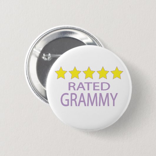 Badge Rond 5 Cm Grammy cinq étoiles (Devant & derrière)