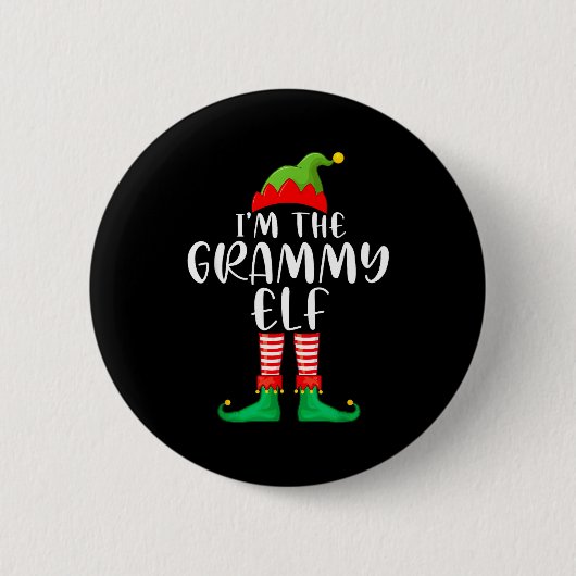 Badge Rond 5 Cm Grammy Elf Matching Family Group Christmas Party P (Devant)