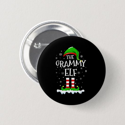 Badge Rond 5 Cm Grammy Elf Squad Xmas Family Matching Group Christ (Devant & derrière)
