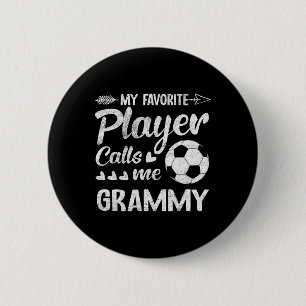 Badge Rond 5 Cm Grammy Soccer Mon Joueur Favori M'appelle Grammy