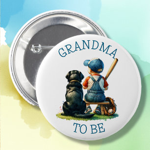 Badge Rond 5 Cm Grand À Être   Le Baby shower de baseball et de ch