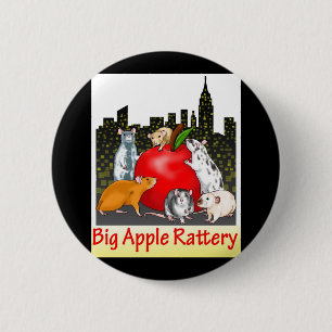 Badge Rond 5 Cm Grand bouton d'Apple Rattery