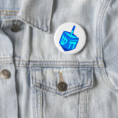 Badge Rond 5 Cm Grand bouton de Dreidel (En situation)