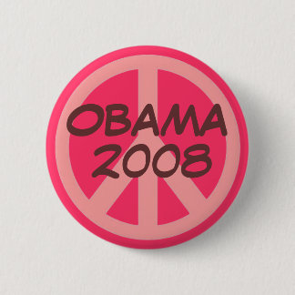 Badge Rond 5 Cm Grand bouton de paix, OBAMA, 2008