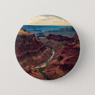 Badge Rond 5 Cm Grand Canyon National Park Arizona, Colorado River