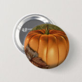 Badge Rond 5 Cm Grand citrouille d'automne (Devant & derrière)
