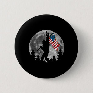 Badge Rond 5 Cm Grand drapeau américain Bigfoot Sasquatch patrioti