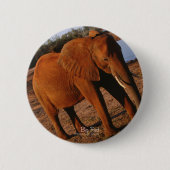 Badge Rond 5 Cm Grand éléphant rouge (Devant)
